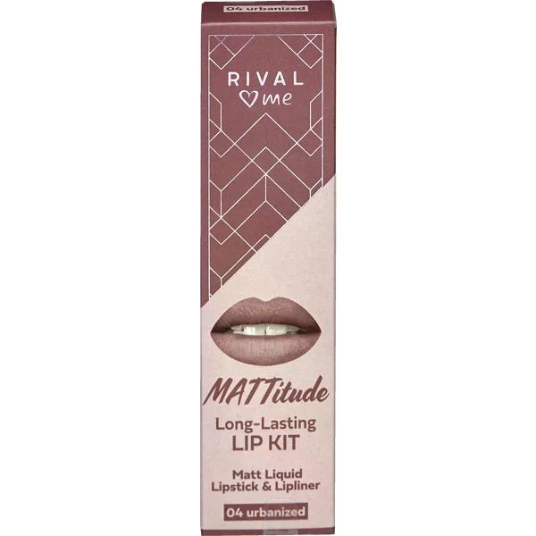 پک رژلب و مداد لب ریوال می شماره 04 مدل ماتیتود