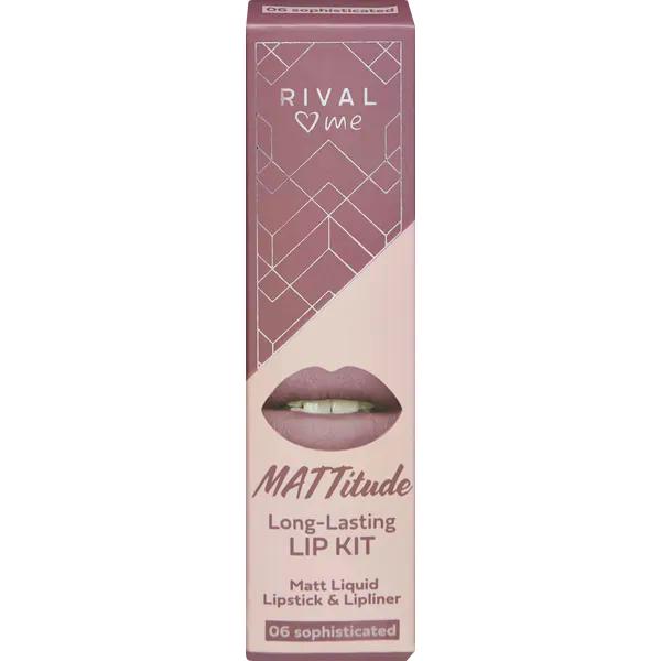 پک رژلب و مداد لب ریوال می شماره 06 مدل ماتیتود